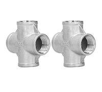 Fdit Conector de 4 Vías NPT 1/2 Pulgada de Acero Inoxidable 304, Racor para Tubería para Control de Agua en Elaboración Casera