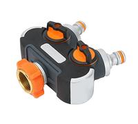 Fdit Conector de Manguera de 2 Vías Divisor de Manguera de 2 Vías Adaptador de Grifo de con Válvulas Individuales de Encendido y Apagado para Riego de Jardín Lavado de Autos