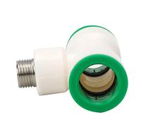 Fdit Conector de Tubería de Agua de Plástico PPR, 25mm a Rosca Macho G1/2, Adaptador en T de Inserción Rápida para Sistemas de Agua Fría Caliente y Potable