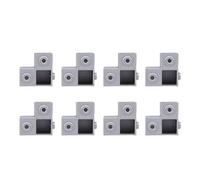 Fdit Conector de Tubo en Forma de L Aleación de Aluminio Junta de Esquina Confiable de 90 Grados para Muebles 8PCS