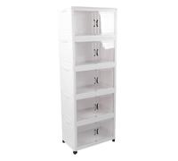 Fdit Contenedores de Almacenamiento de Plástico Plegables Gabinete de Almacenamiento Duradero para Organización de Oficina en el Hogar con 4 Ruedas, Cajas de Plegables para Dormitorio, Sala de (5