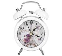 Fdit Despertadores Mecánicos Cuerda Digital Reloj Noche Digital Electrónica Mini Portátil Metal Muet con Luces Scintillantes Bell para Casa Habitación Oficina