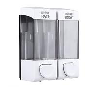 Fdit Dispensador de jabón de 1050 ml, dispensador de jabón líquido, champú, gel, 3 botellas, montado en la pared, juego de dispensador de jabón líquido para cocina y baño