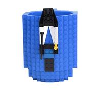 Fdit Divertida Taza de café de Ladrillo con Bloques de Construcción para Niños, Taza Divertida sin BPA, Perfecta para Reuniones (BLUE)
