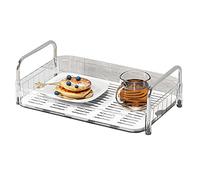 Fdit Estante de Secado de Tazas de Plástico Resistente con Bandeja de Drenaje, Estante de Almacenamiento para Encimera, Organizador de Encimera de Cocina para el Hogar (Blanco de una sola capa)