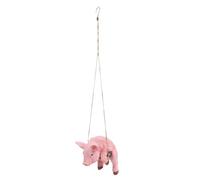 Fdit Estatua de Lechón Oscilante, Figura Decorativa Detallada Pintada a Mano de Resina con Cuerda para Colgar para Interior y Exterior, Jardín, Patio, Balcón, árbol, Patio, Decoración (Tipo 1)