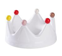Fdit Frutero en Forma de, Bandeja de Plástico para Refrigerios con 26 Tenedores de Bolas de Colores, Plato para Servir Fiestas de 20x10,8 Cm para Mesa de Centro de Sala de Estar o té (WHITE)
