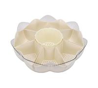 Fdit Fuente Giratoria para Servir, Bandeja de Verduras de 8 Compartimentos | Gira 360 Grados para un Fácil Alcance, Ocho Secciones Desmontables, Silueta de Flor que Realza las Mesas, PP y ABS Se