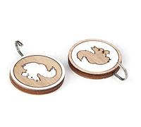 Fdit Ganchos de Pared de Animales de Madera, Juego de 3 Perchas Adhesivas