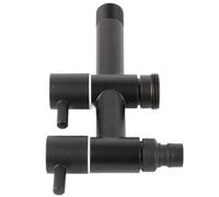 Fdit Grifo de Agua de Acero Inoxidable G1/2, Grifo Negro para Lavadora con Cubierta Decorativa Ajustable para Cocina Baño Balcón