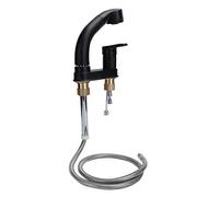 Fdit Grifo de Cocina Extraíble Negro Mate, Rociador Giratorio 360° con Modos de Flujo Dual para Fregadero, Mezclador de Latón G1/2 con Manguera Retráctil de 140 Cm