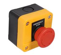 Fdit Interruptores de Parada de Emergencia 10A, Interruptor de Botón Compacto de Señal Roja para Aplicaciones Industriales, 2 uds., 67x67x50mm