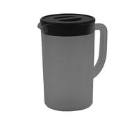 Fdit Jarra de Agua, Jarra de Plástico de Gran Capacidad de 2,7 Litros con Tapa de Filtro, Apta para Frigorífico para Zumo de té Frío o café, Cuerpo Translúcido para un Fácil Control (BLACK)