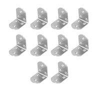 Fdit Juego de 10 Soportes de Esquina de Acero Inoxidable Duraderos en ángulo Recto para Soporte y Estabilidad de Muebles (talla pequeña)