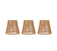 Fdit Juego de 3 Pantallas de Lámpara Tejidas Pequeñas para Lámpara Colgante, Candelabros, Pantallas de Repuesto Decorativas Tejidas a Mano de Estilo Rústico, Instalación con Clip