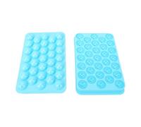 Fdit Juego de Bandejas para Cubitos de Hielo, Molde de Bolas Redondas de 3 Uds con Cuchara para Contenedor de Almacenamiento (BLUE)