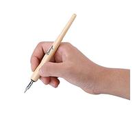 Fdit Juego de bolígrafos de cómic, 3 puntas + 1 soporte de madera + 1 tinta de caligrafía para dibujos, suministros de arte escolares