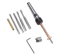 Fdit Juego de Brocas para Torno, Mandril Piloto Portaherramientas Eje Adaptador Llave Hexagonal para Carpintería, con Mandril de Acero Inoxidable de 20,3 Cm