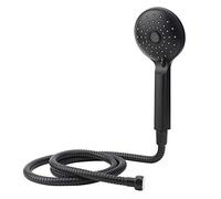 Fdit Juego de Cabezal de Ducha de Mano, Cabezal de Ducha Negro Mate de Alta Presión con Manguera de Acero Inoxidable de 5 Pies para Kit de de Baño