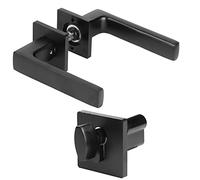 Fdit Juego de Cerradura de Puerta Ajustable Manija Cilíndrica Negra Simple Perilla de Bloqueo con Llave con Panel de Aleación de Zinc Lengüeta de Bloqueo Silenciosa para Puertas de
