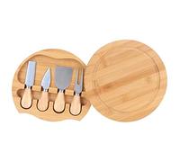 Fdit Juego de Cuchillos para Queso de Acero Inoxidable, Herramienta de Corte con Mango de Madera