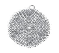 Fdit Juego de Limpiador de Hierro Fundido Juego de limpiacristales de Acero Inoxidable Lavadora 7"x 7" para Limpiador de Hierro Fundido Plancha de sartén