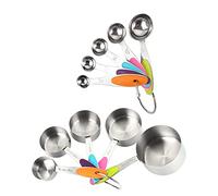 Fdit Juego de Tazas Medidoras y Cucharas Medidoras, 10 Piezas de Acero