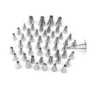 Fdit Kit de 55 Boquillas de Acero Inoxidable para Decorar Pasteles, 48 Estándar, 3 Grandes, 1 Adaptador, 2 Clavos para Repostería Casera