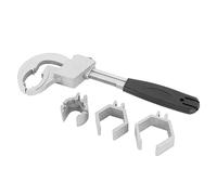 Fdit Kit de Llave de Doble Extremo Universal con 3 Cabezas de Repuesto, Portabrocas Hexagonales de 3.5 Cm y 4.5 Cm para Desmontaje de Válvulas de Grifo y Fregadero