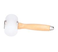 Fdit Martillo para Tallar Cuero, Herramienta de Estampado de Cuero, Mazo para Artesanía en, Cabeza de Nailon para una Mejor Absorción del Rebote, de Madera (de color original de doble extremo.)