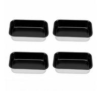 Fdit Mini Molde para Pan, Juego de 4, Molde para Tarta Rectangular Pequeño Antiadherente de Aluminio para Pastel, tiramisú, Tarta de Queso, a Prueba de Calor 230 C, Distribución