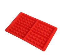 Fdit Molde para gofres de 2 Piezas, Molde para gofres de Silicona, para Bandeja para Hornear de Forma Cuadrada, Juego para Hornear de Cocina, Rojo