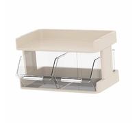 Fdit Organizador de Bolsas de té, Estante de Almacenamiento de Escritorio, Organizador de Encimera con Diseño de Plástico Apilable para Bolsas de té, Cápsulas de café y Tazas, Cocina (2 capas