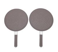 Fdit Protector de Salpicaduras de Silicona con, 2 Protectores de Grasa de Grado Alimenticio para Sartenes y Ollas, Ajuste Universal para Sartén y Sartén (Grande 24 pulgadas)