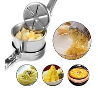 Fdit Rallador de Patatas de Acero Inoxidable con 3 Discos Intercambiables, Prensa Manual para Hacer puré, Zumo y Comida para Bebés