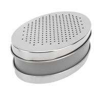 Fdit Rallador de Queso de Acero Inoxidable, Rallador de Cocina con 2 Superficies de Rejilla y Recipiente de Almacenamiento para Jengibre, Queso, Verduras, Chocolate (GREY)