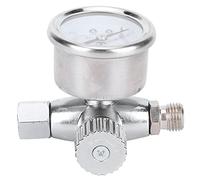 Fdit Regulador de Presión de Aire de 1/4 pulg., Manómetro Ajustable para Pistolas Pulverizadoras con Aleación de Aluminio Resistente a la Corrosión, 7,5x5,5 Cm, 1 Unidad