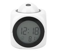Fdit Reloje de Alarma Digital, Reloj LCD de Proyección de Tiempo con Sincronización de Voz, Pantalla de Temperatura, Alarma de 24 Horas para el Estudio del Dormitorio de la Oficina