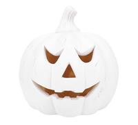 Fdit Resina de Resina Blanca Soporte de Luz de Calabaza Decorativa Hecha a Mano con Interior Hueco para Vela LED o Luces de Cuerda Fall Home Decor 17x18 Cm