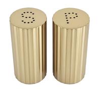 Fdit Saleros y Pimenteros de Acero Inoxidable 304, 2 Unidades con Base Antideslizante para Barbacoa Picnic Camping Al Aire Libre (GOLD)