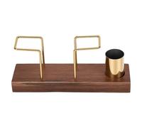 Fdit Servilletero de Madera Maciza y Metal con Compartimento para Palillos de Dientes de Acero Inoxidable para Encimera de Mesa de Comedor de Cocina