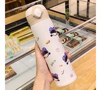 Fdit Taza Aislada Al Vacío con Diseño de Bloqueo de Seguridad, Termo Portátil de Acero Inoxidable Duradero para Uso en Exteriores, Viajes y Coche, 500g (450ML)