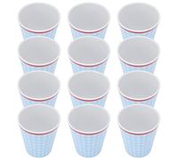 Fdit Taza de Agua de Imitación Cerámica, Paquete de 12 Vasos de Melamina | 8,6x8,9 Cm, Irrompible, Fácil de Limpiar, para café té Leche Bebida, Vajilla Escolar