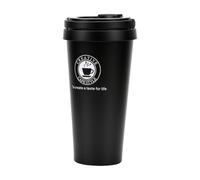 Fdit Taza de café Aislada, Taza de Viaje Negra con Tapa a Prueba de Fugas para Oficina en Casa