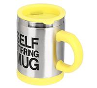Fdit Taza de café Autoagitante de Acero Inoxidable de 400 Ml, Taza Mezcladora Automática con Orificio de Enfriamiento y Orificio para Pajita, para Bebidas Calientes con Agitación a (YELLOW)