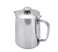 Fdit Taza de café de acero inoxidable, jarra de espuma de leche con tapa para café con leche, arte para oficina y cocina (600 ml)