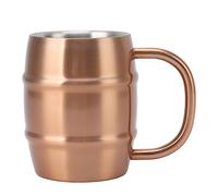 Fdit Taza de Cerveza de Acero Inoxidable 304, Taza de Agua de café con Aislamiento de Doble Pared, Ergonómica, Liviana, Portátil, Reutilizable para el Hogar, Oficina, Picnic, Camping, (Color Cobre)