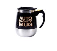 Fdit Taza de Mezcla Automática de 400 Ml Taza de Agitación Magnética de café con Agitación Automática con Agitador Desmontable Diseño de Aislamiento Térmico para Bebidas Frías y (BLACK)