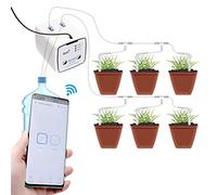 Fdit Temporizador de Riego Automático Bluetooth Smart, de Riego por Bomba Dual WiFi con Control por App para de Plantas de Interior, 0-999S 400ML Min (Bombear 20 ollas)