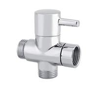 Fdit Válvula de Cierre de Desviador de Forma de T de 3 Maneras Ducha Rociador de Bidé de Retrete Adaptador de Agua Color de Cromo Socialme-EU